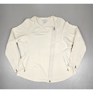 Athleta‎ Magnolia Moto Jacket Womens XL White Casual Full-Zip with Pockets